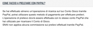 prelievo snai paypal