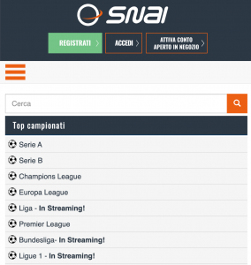 Snai scommesse sportive